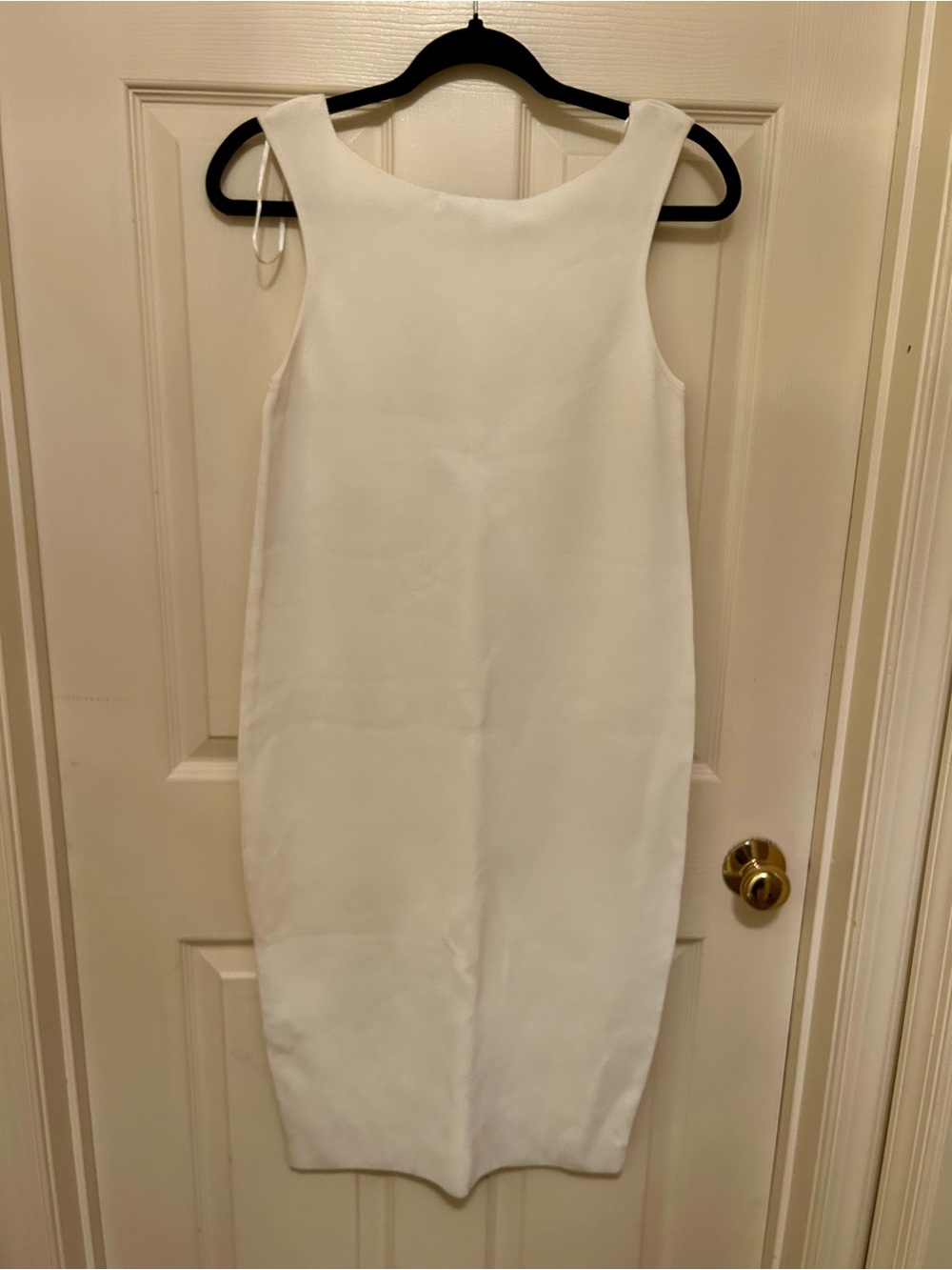 Zara Classic White Sleeveless Sheath Dress